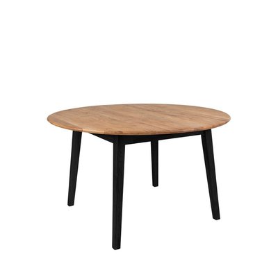 Table à manger ronde en bois Ø140cm bois foncé / noir - MARSEILLE HOUSE NORDIC