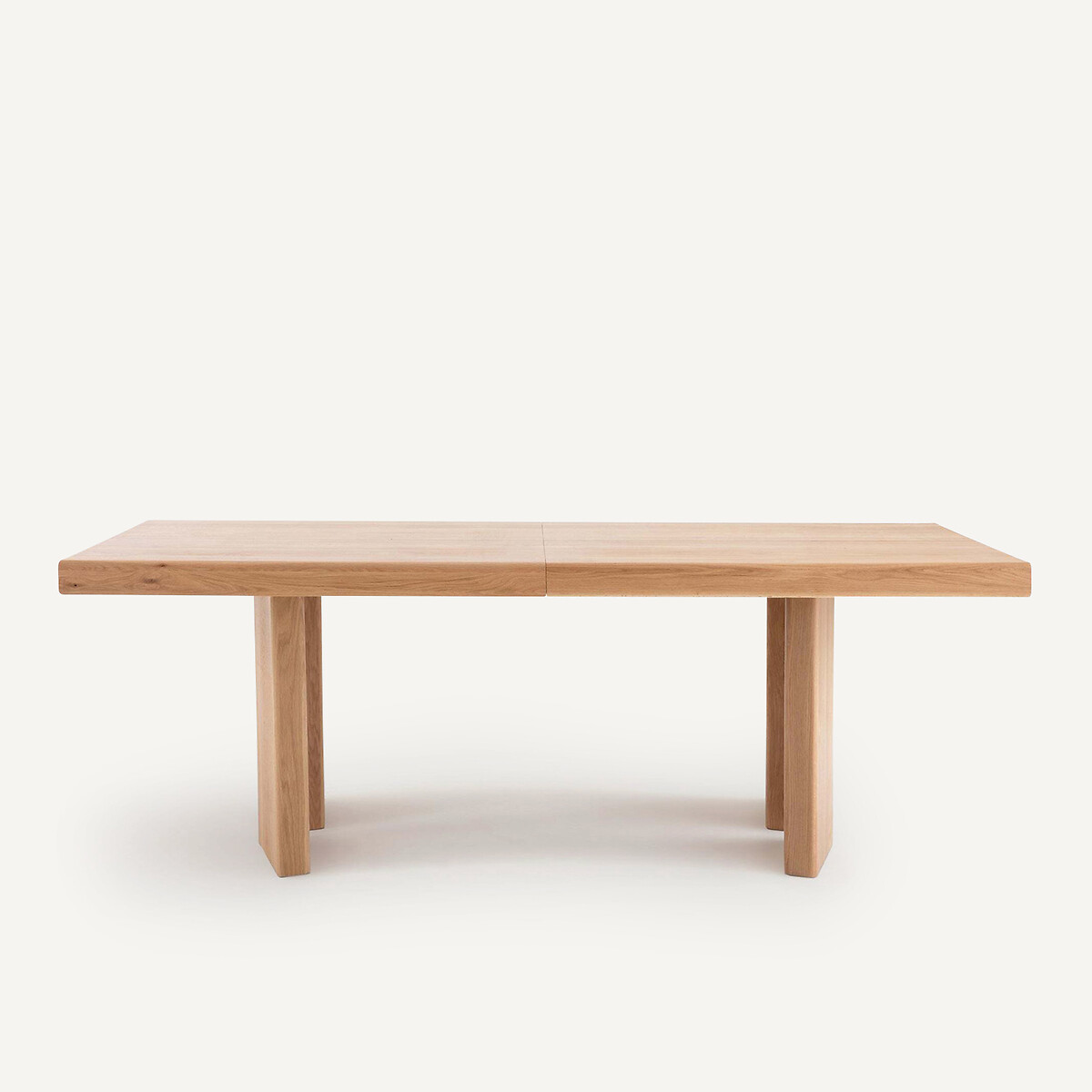 Table extensible, chêne massif, 2 allonges intégrées, 8 à 12 personnes, OLAGA, AM.PM