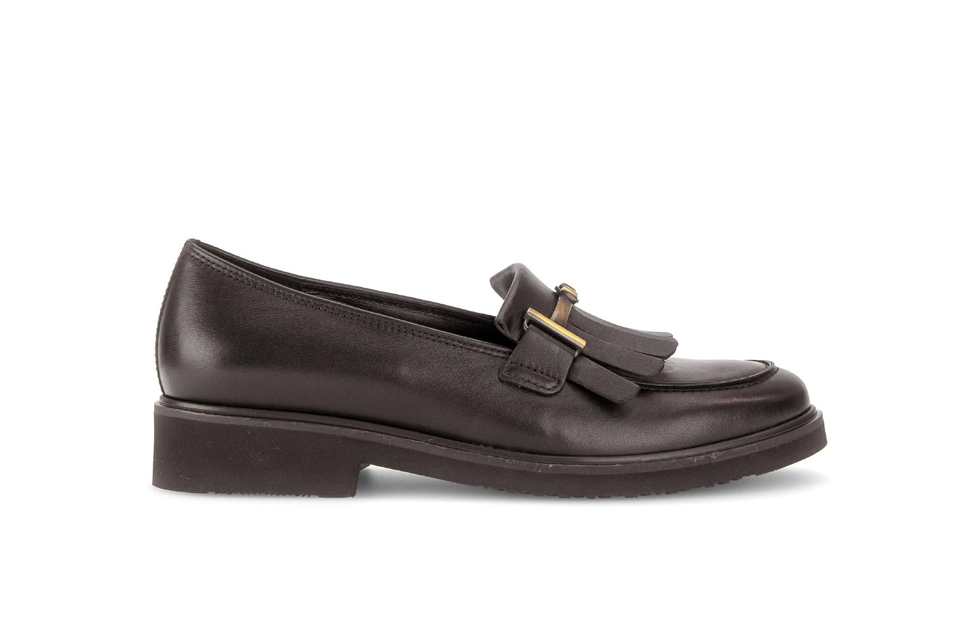 Mocassins en cuir lisse à talon décroché, GABOR