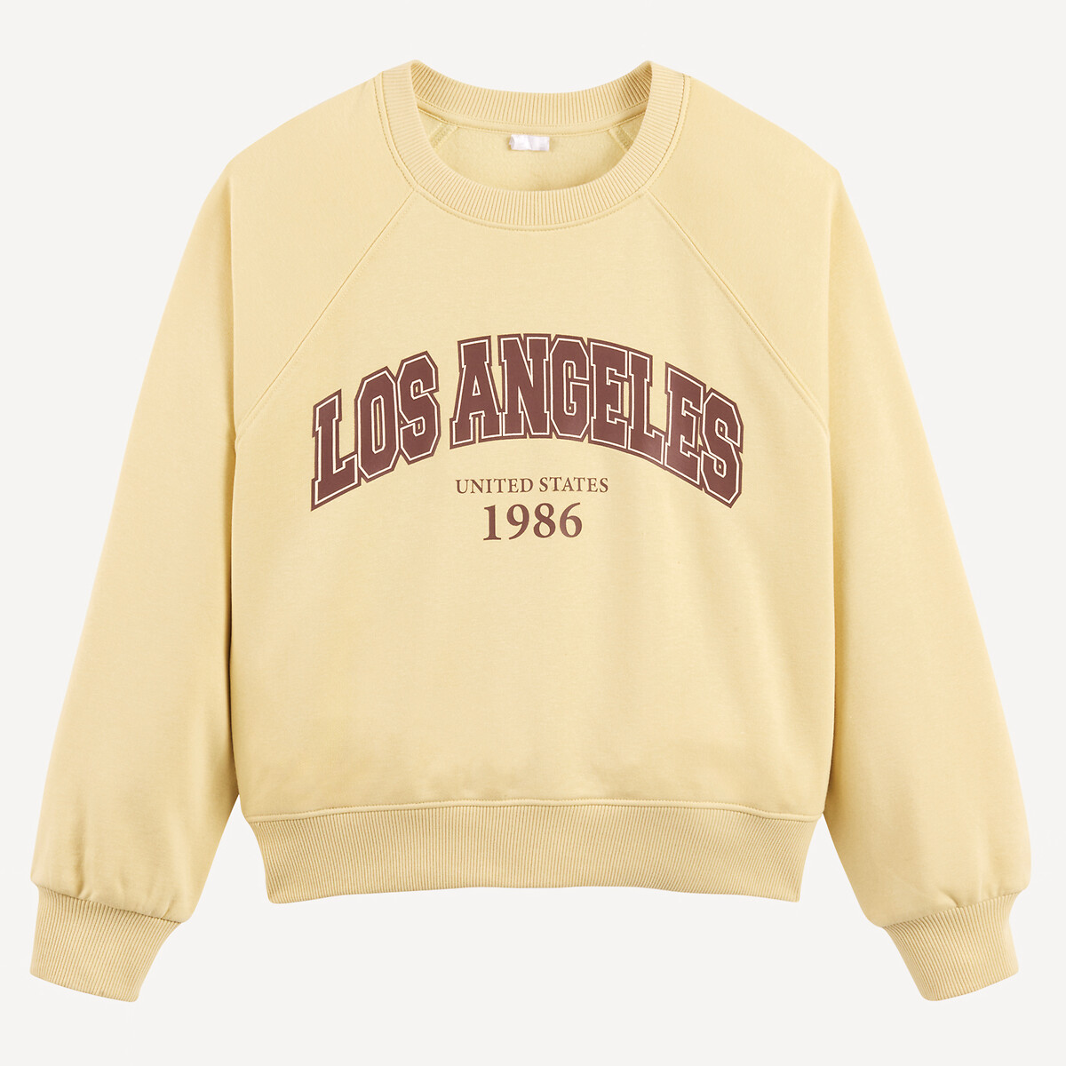 Sweat col rond en molleton, motif esprit campus