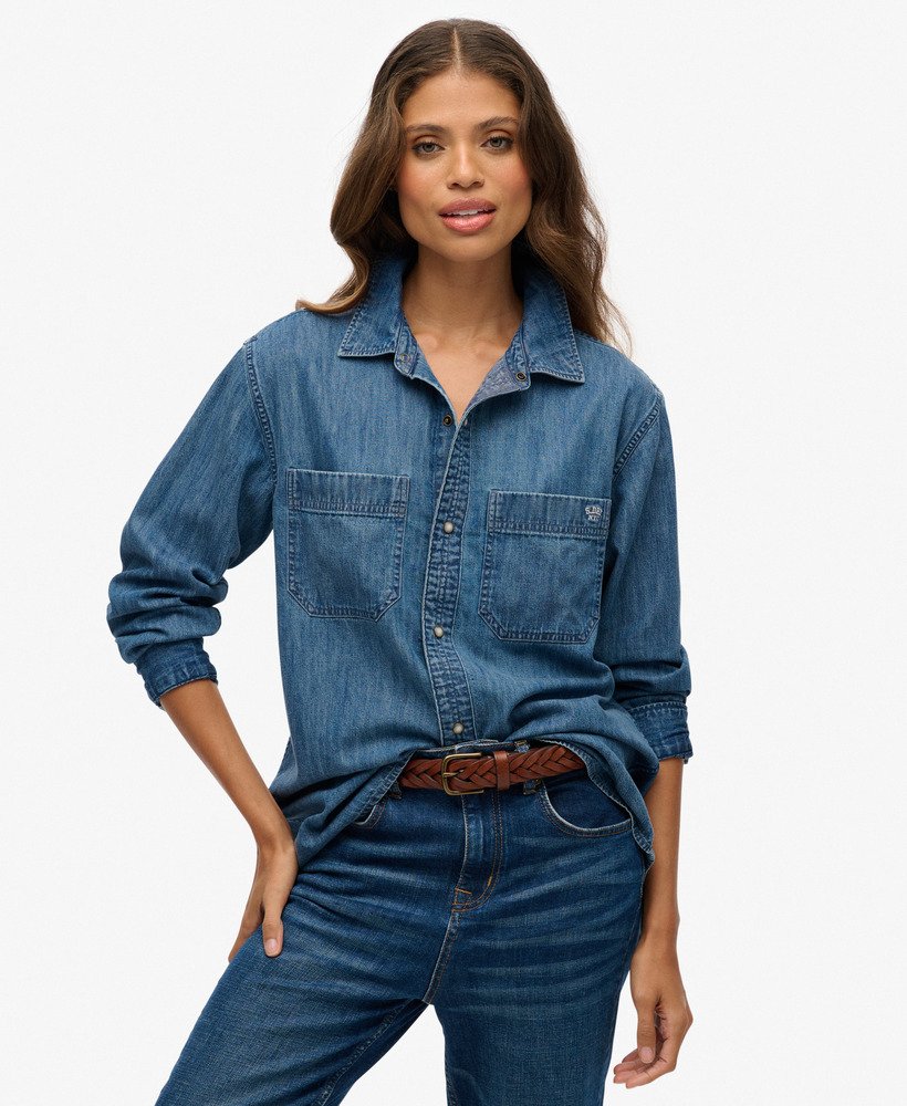 Chemise en Denim Oversize, SUPERDRY
