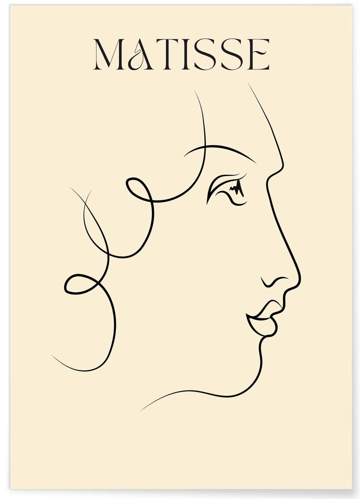Affiche Matisse 'Profil Élégant' – Ligne fine et épurée, L'AFFICHERIE