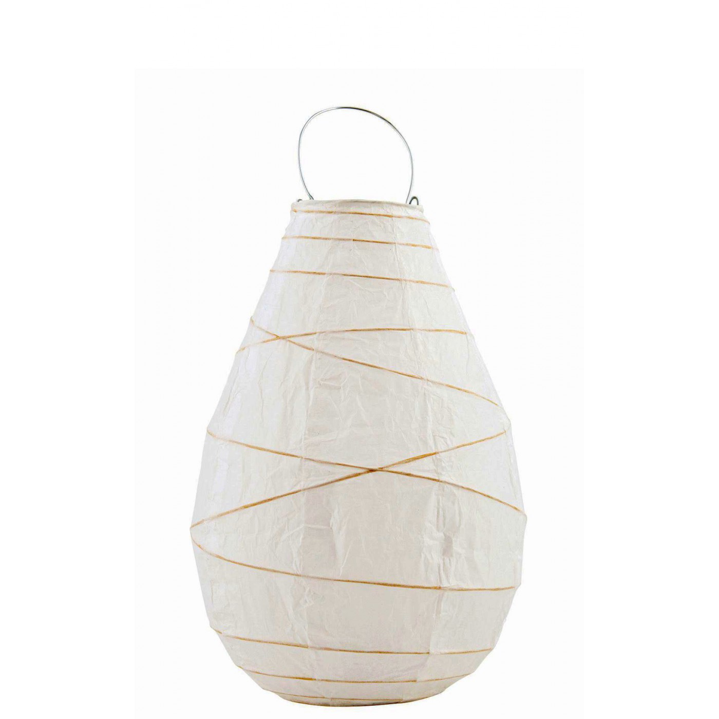 Petit Lampion Drop en Papier Blanc et Bambou, HOUSE DOCTOR