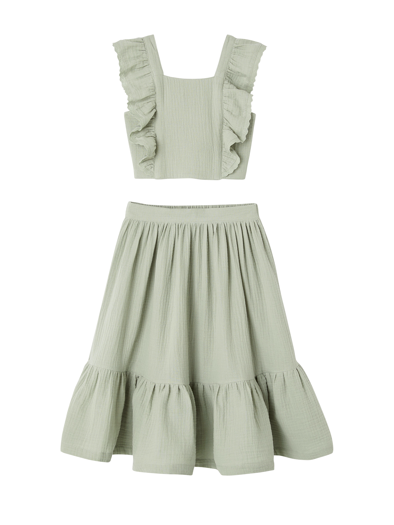 Ensemble cérémonie blouse jupe à volant, VERTBAUDET