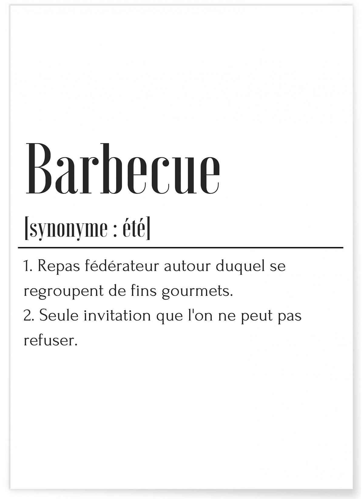 Affiche Définition Barbecue, L'AFFICHERIE