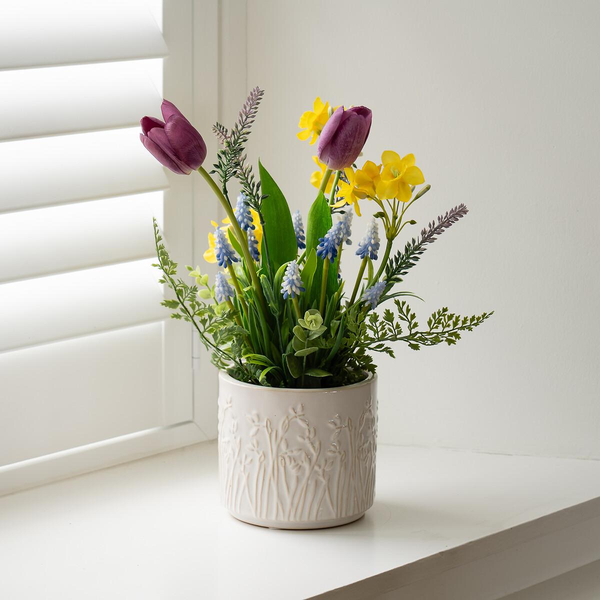 Large Mixed Spring Florals Planter, SO'HOME