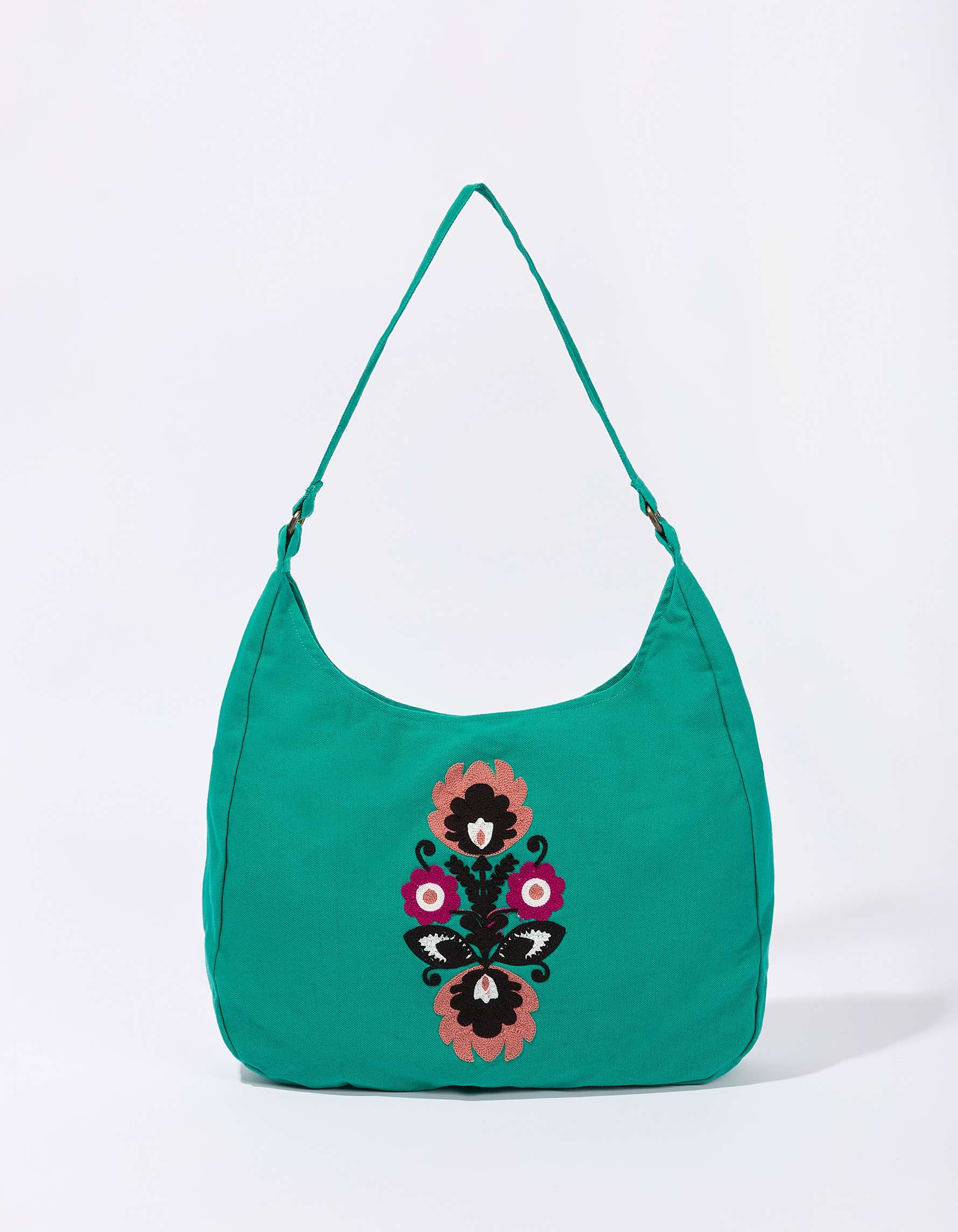Sac besace coton uni brodé LISE, LA FIANCÉE