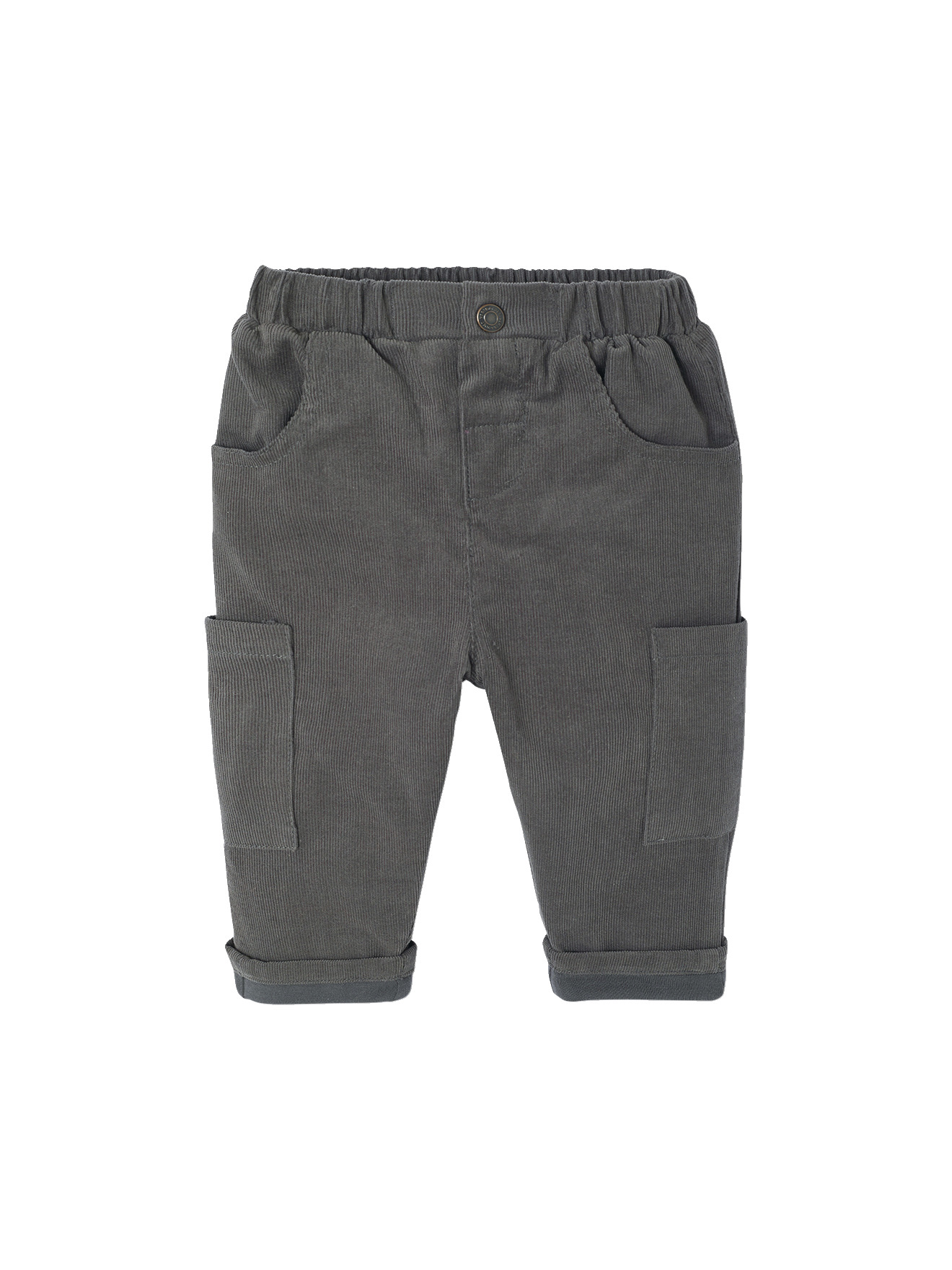 Pantalon bébé coupe battle en velours doublé, VERTBAUDET