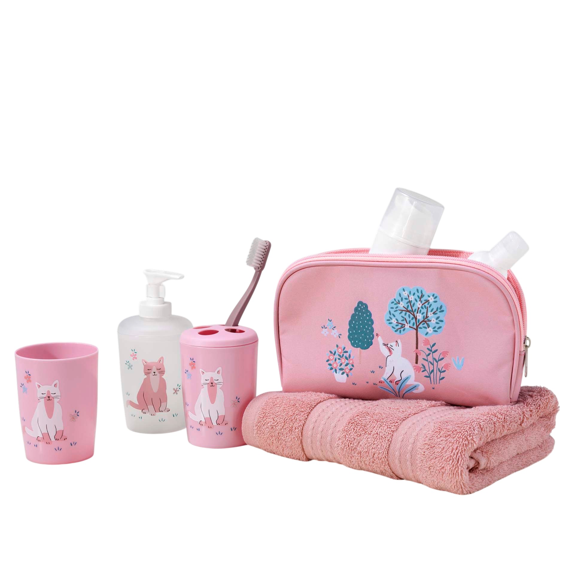 Accessoires de salle de bain 4 pieces Petit chaton, EDEN