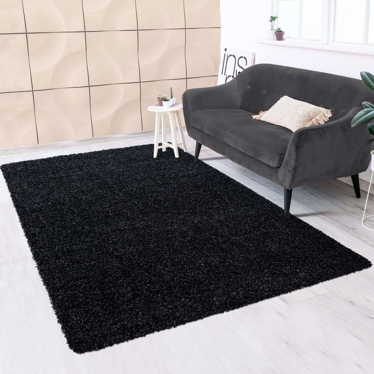 Tapis shaggy noir et blanc La Redoute