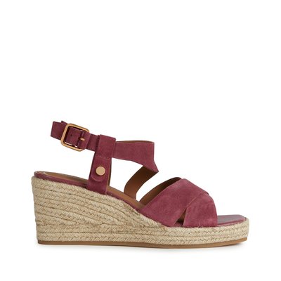 Panarea Breathable Wedge Sandals in Leather GEOX