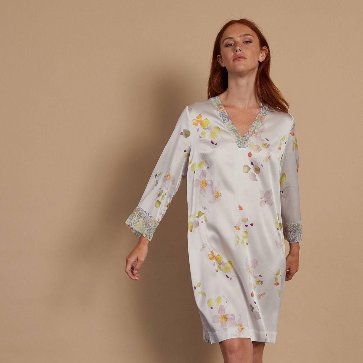 Chemise de nuit soie longue La Redoute