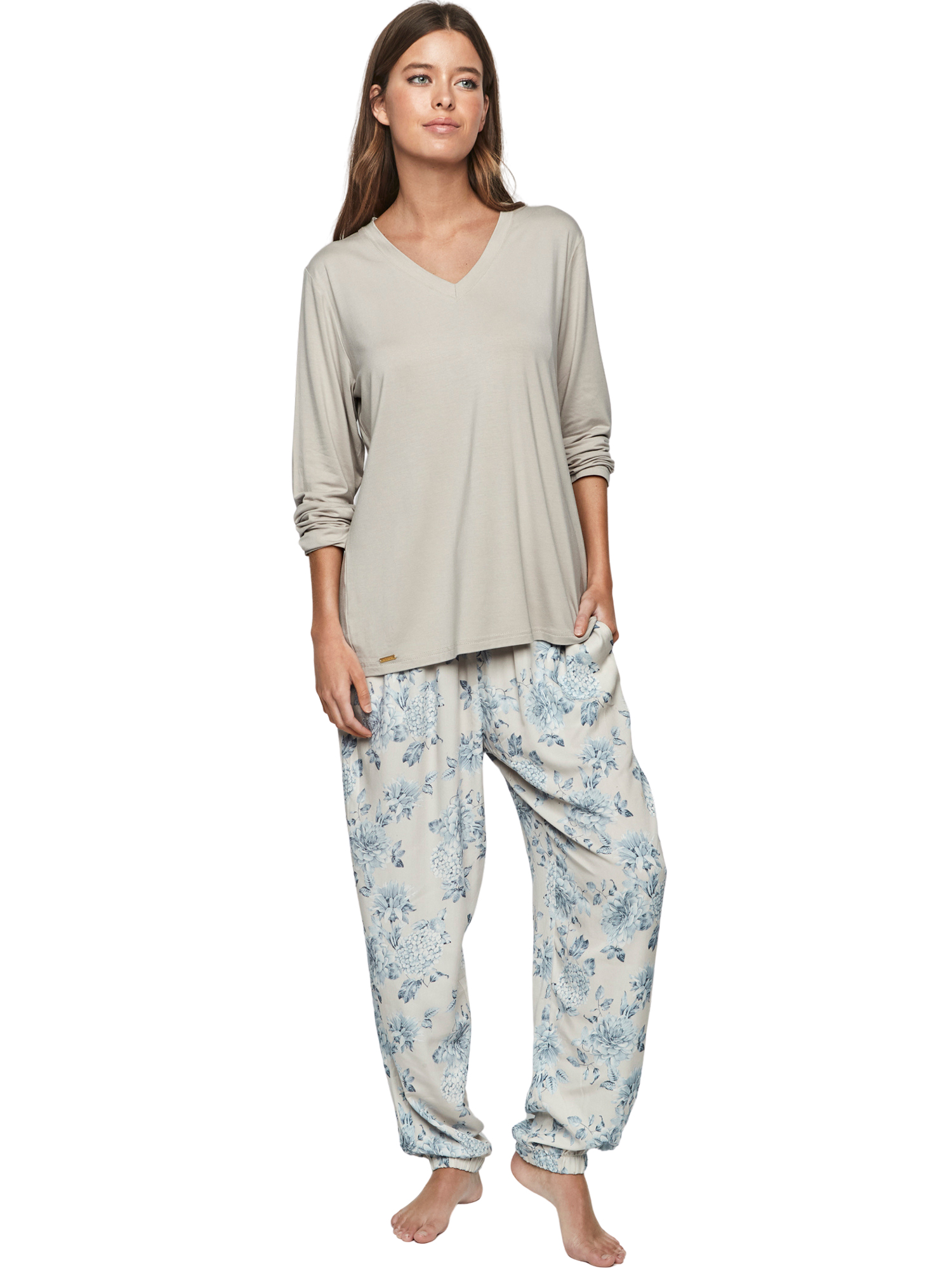 Pyjama pantalon top manches longues P107 JARDINS SECRETS, SELMARK