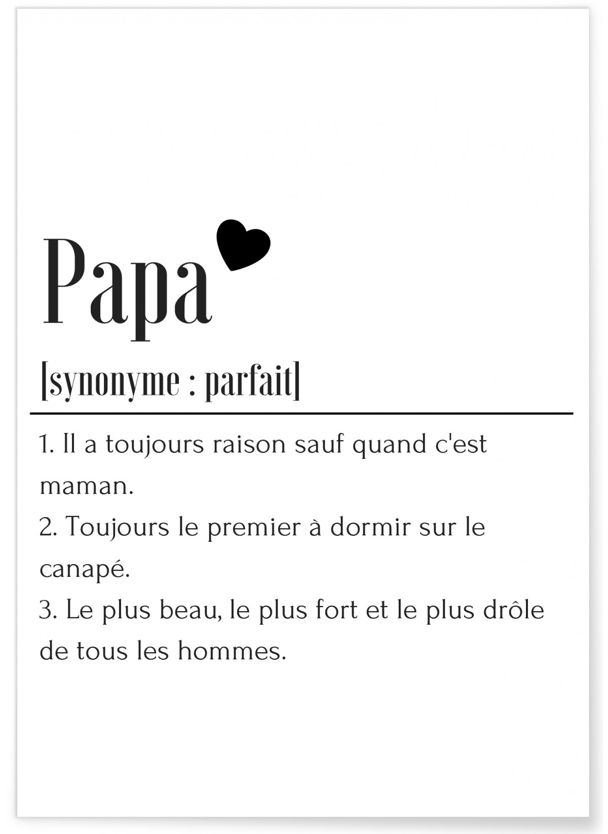 Affiche Définition Papa 2, L'AFFICHERIE
