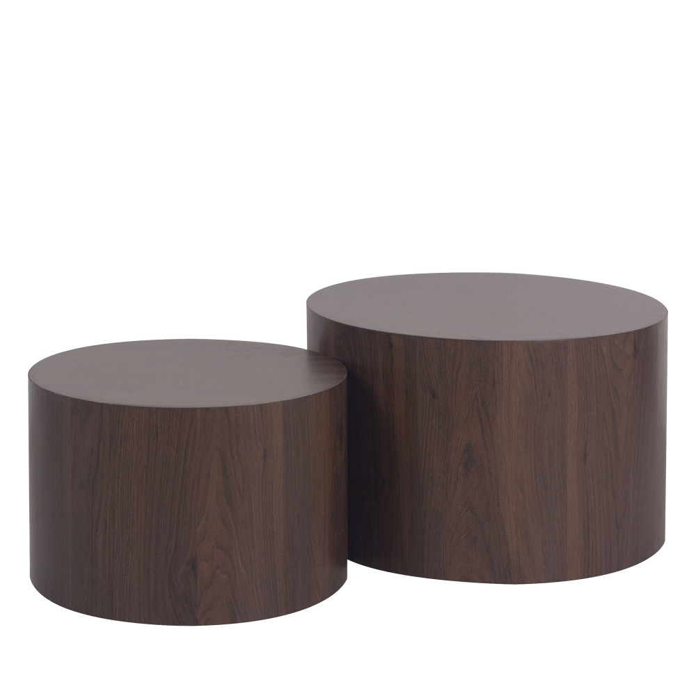 Lot de 2 tables d'appoint en bois- ELVA, DRAWER