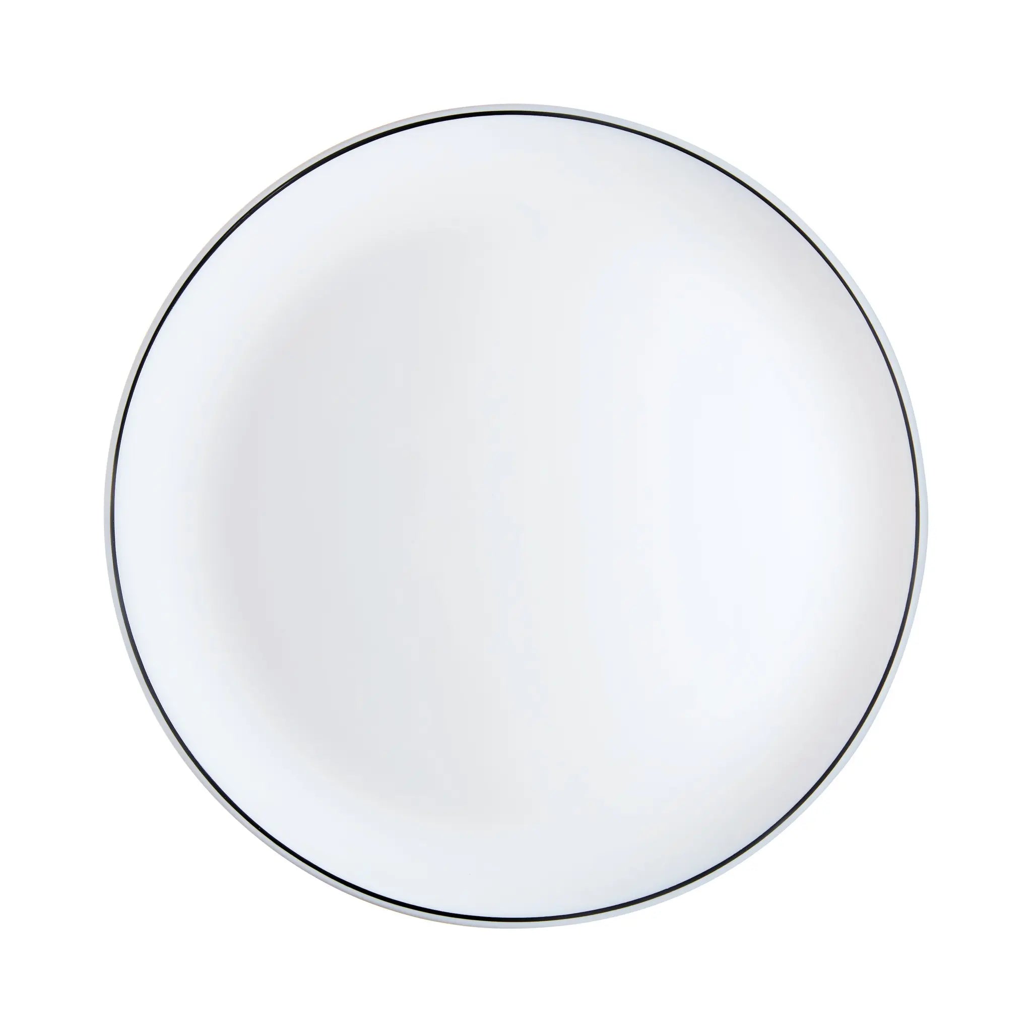 6 assiettes plates blanches filet noir 25 cm -DIWALI, LUMINARC