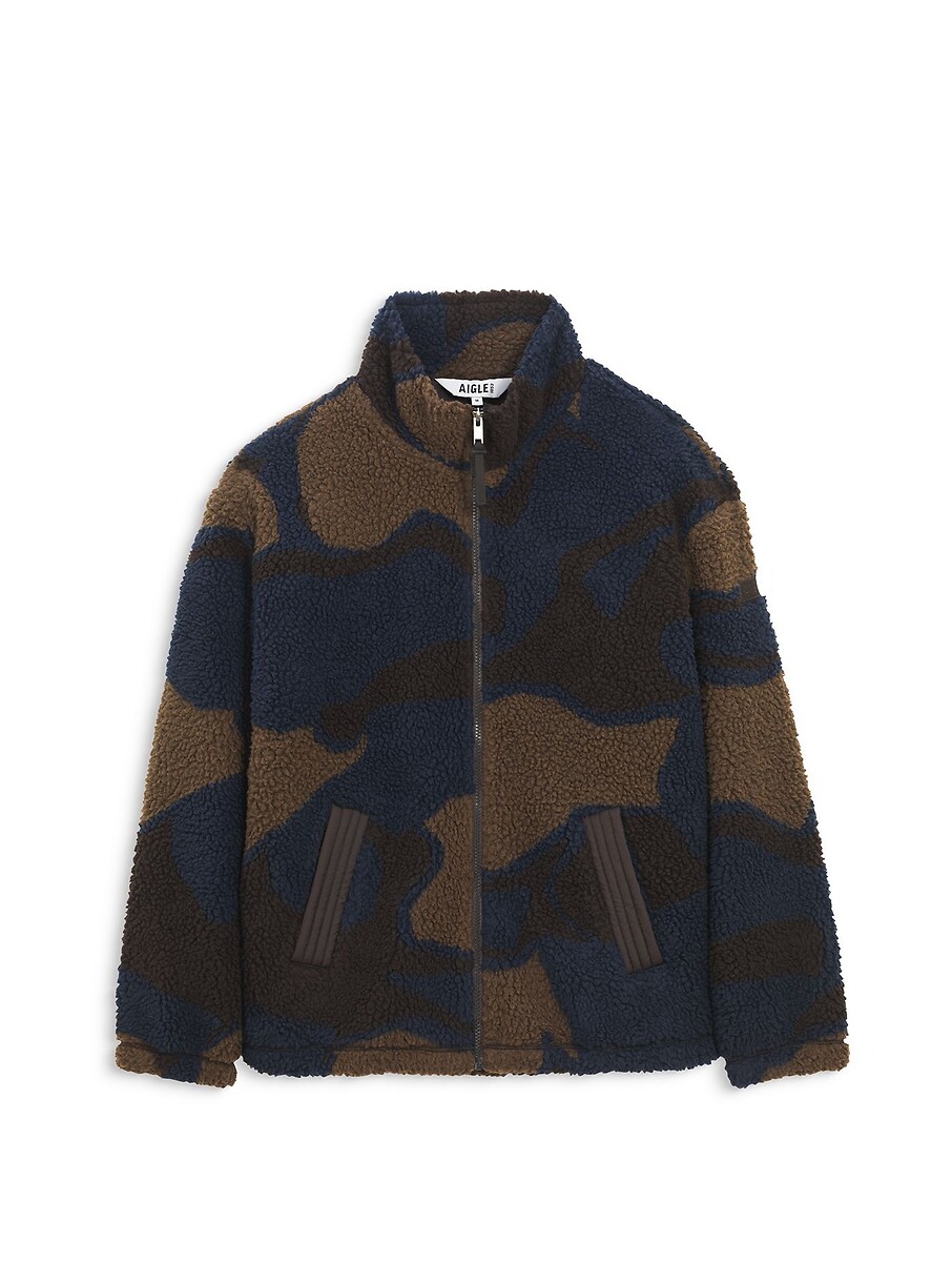 Jas in sherpa met print en ritssluiting, AIGLE