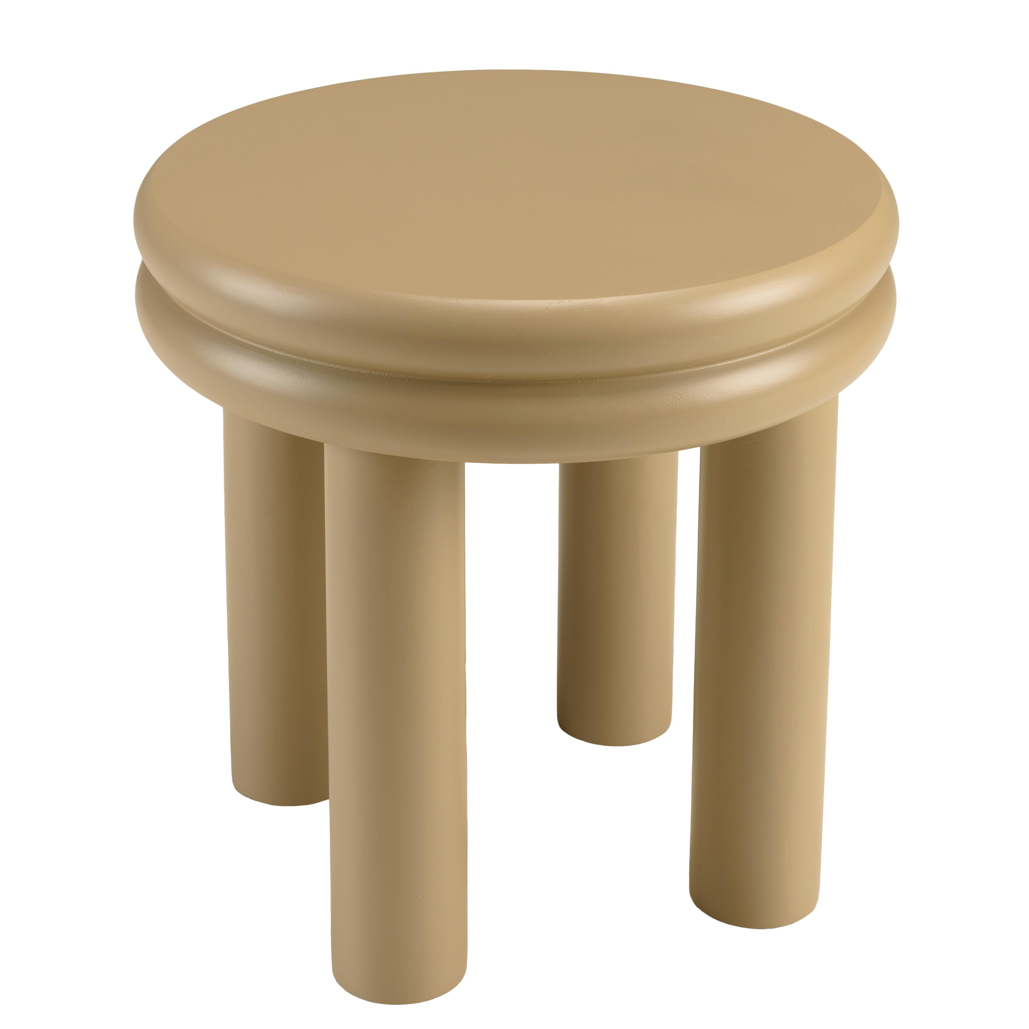 Table d'appoint ronde en bois peint taupe D40cm CASTILLE, PIER IMPORT
