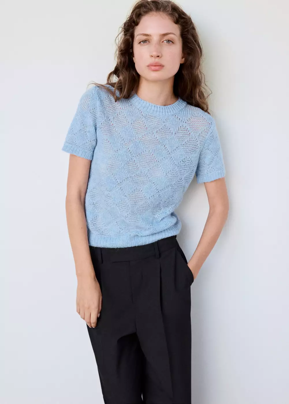 Blouse col bateau détail foulard, MANGO