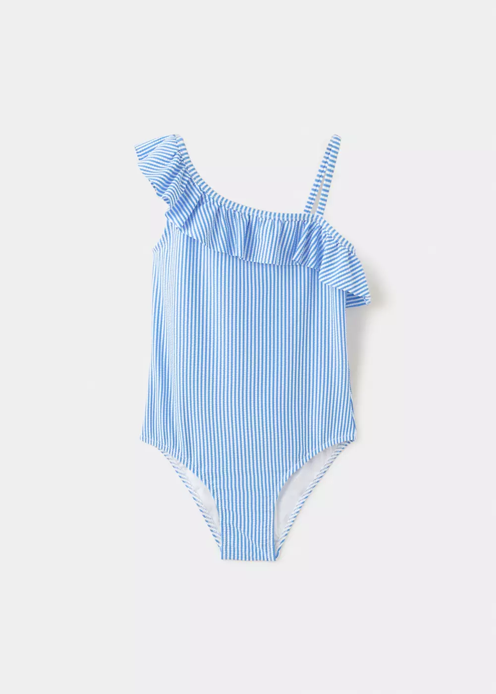 Maillot de bain à rayures volanté, MANGO KIDS