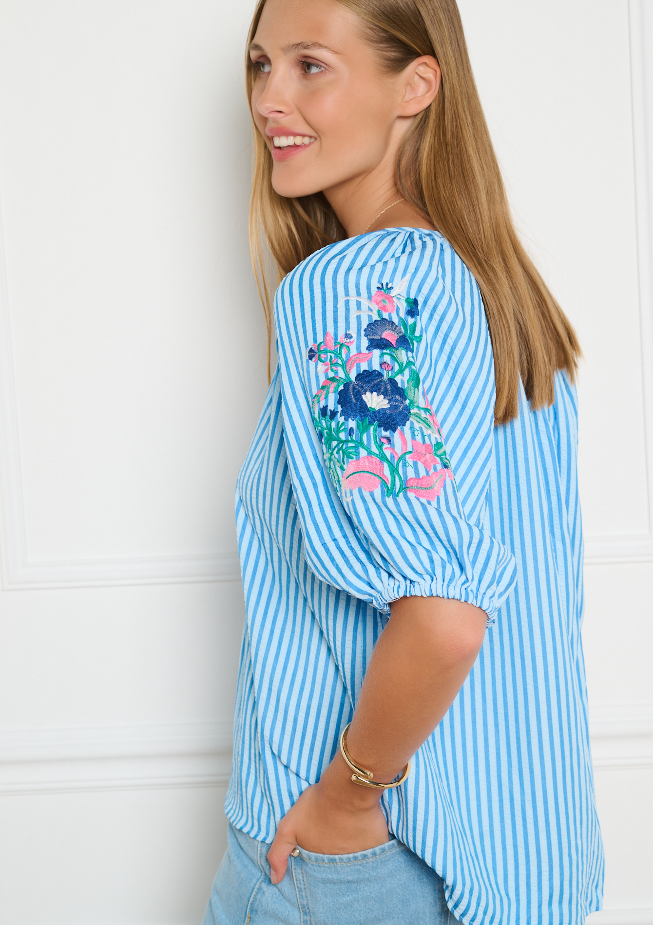 Blouse brodée florale, LOLALIZA
