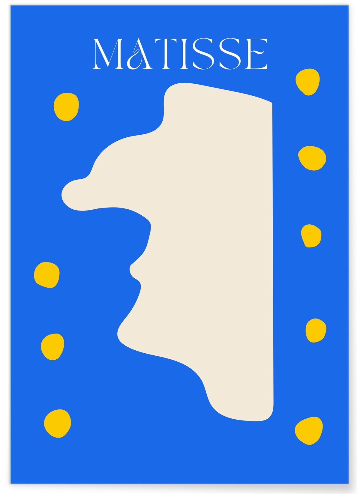 Affiche Matisse 'Profil Abstrait' – Bleu et crème, L'AFFICHERIE
