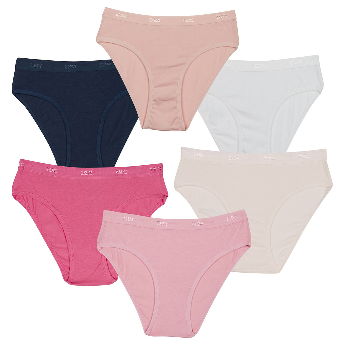 Pack of 6 pocket knickers, multi-coloured, Dim