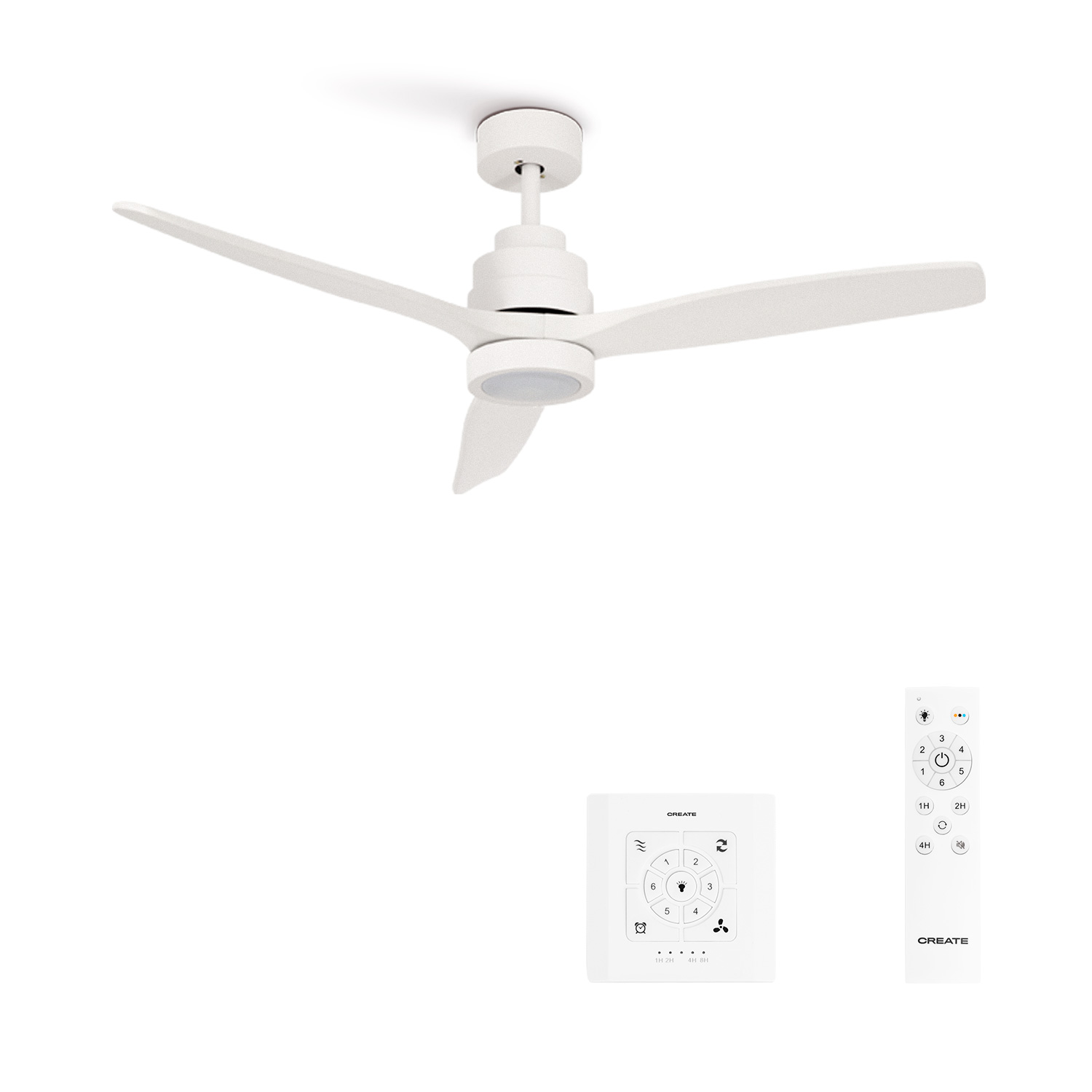 Ventilateur de plafond avec pales en ABS technique avec lumière et contrôleur mural WIND STYLANCE, CREATE