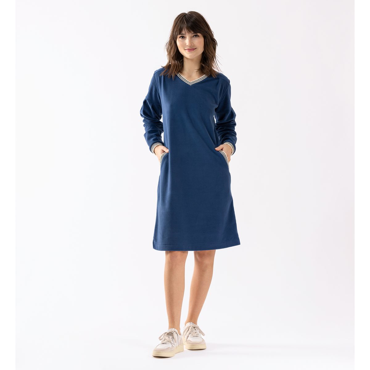 Chemise de nuit en coton comfy 601 bleu Le Chat La Redoute