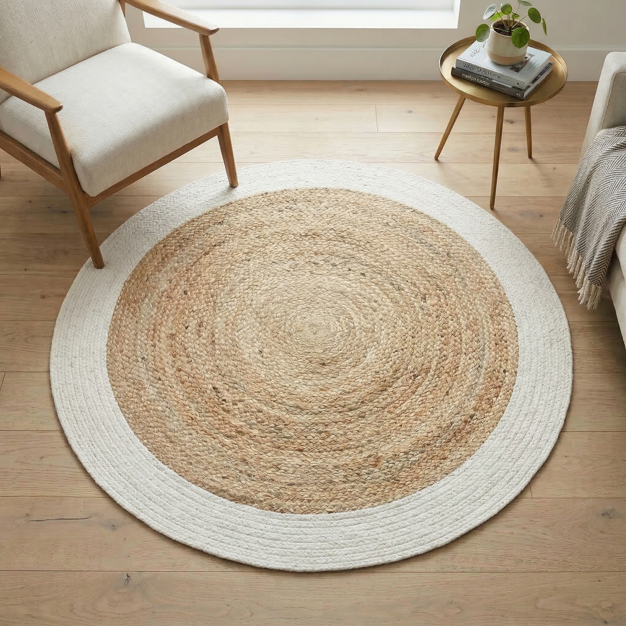 Tapis rond en jute et coton FUNNY JUTE, THE DECO FACTORY