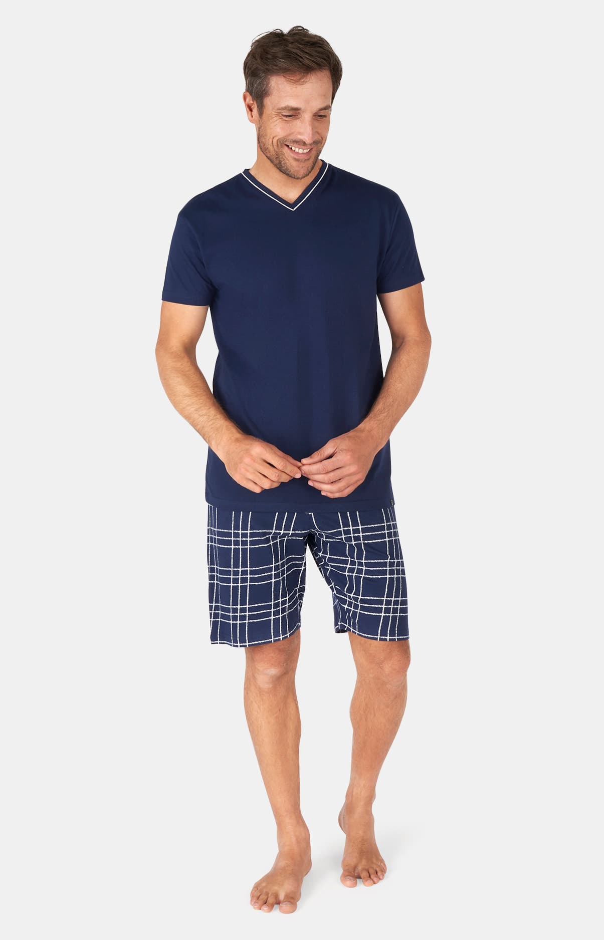 Pyjashort en coton, col V, lewis, ARTHUR
