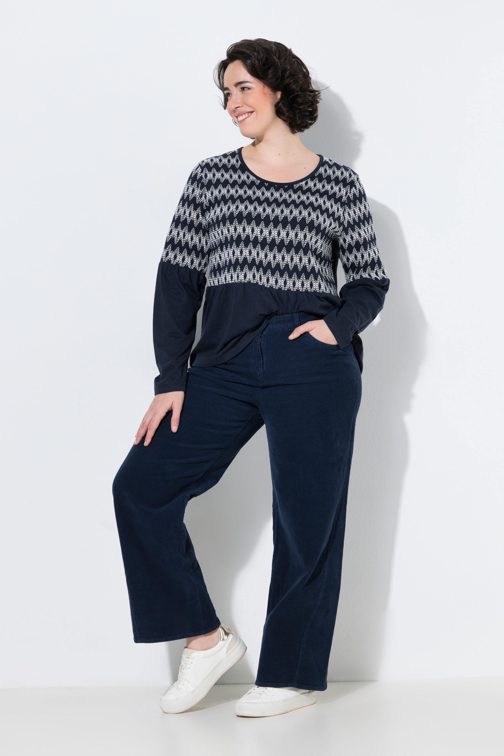 Pantalon Mary en velours côtelé, jambe large, ULLA POPKEN