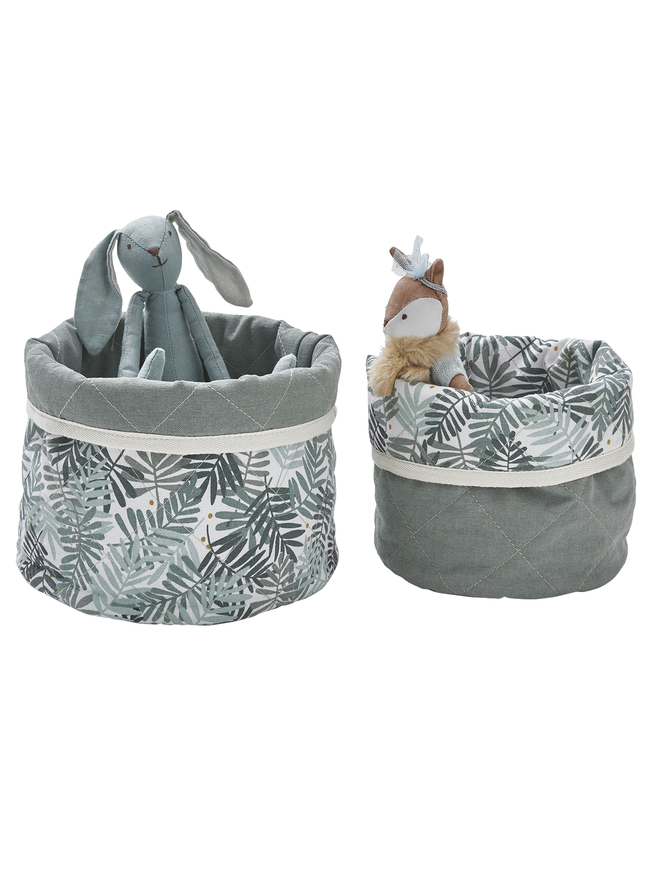 Lot de 2 petits paniers de rangement réversibles HANOÏ, VERTBAUDET