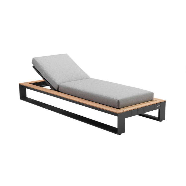 Bain de soleil en aluminium et teck, SOFY, AU JARDIN DE CHLOÉ