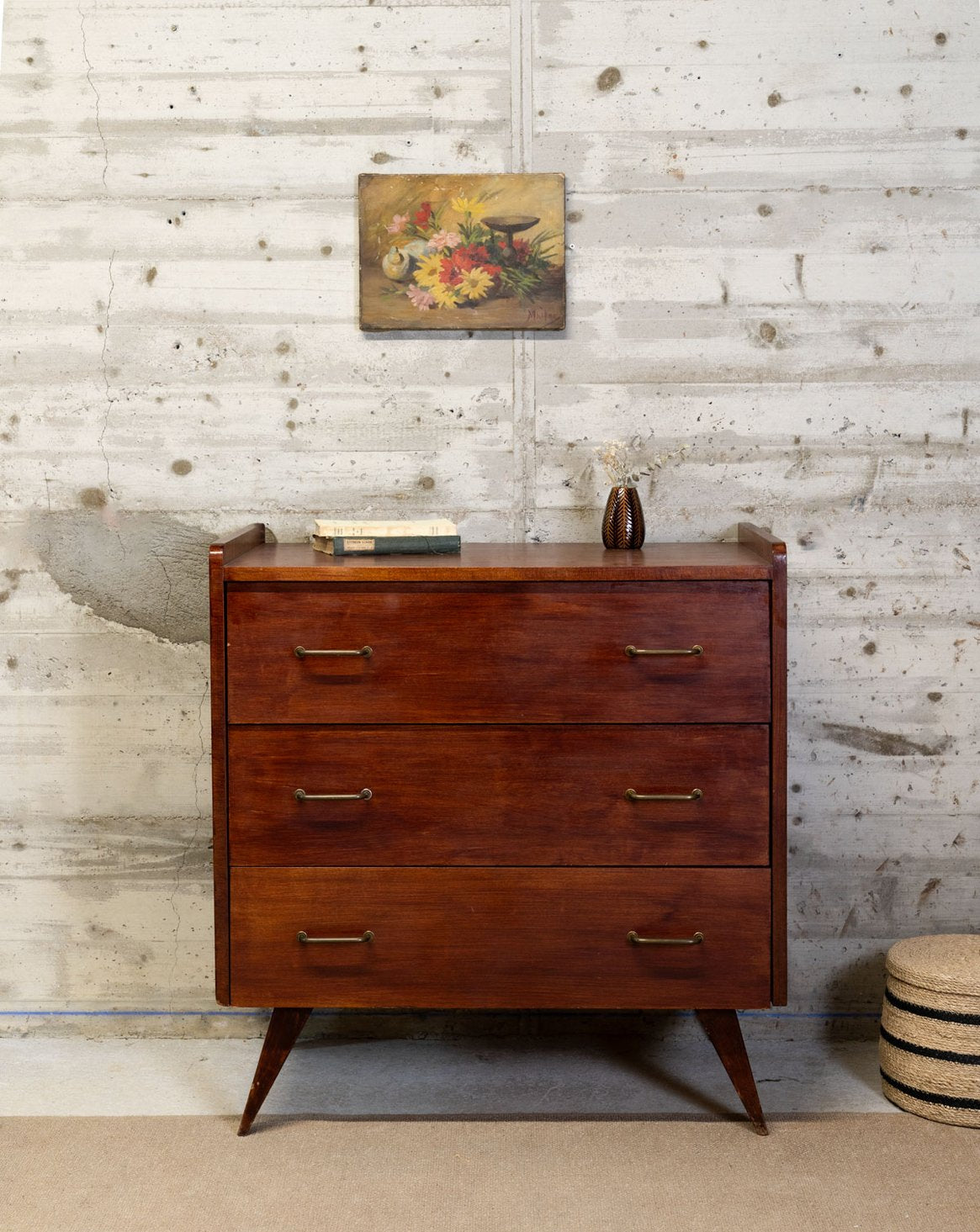 Commode en bois foncé Olga N°663 - Bon état, DEBONGOUT