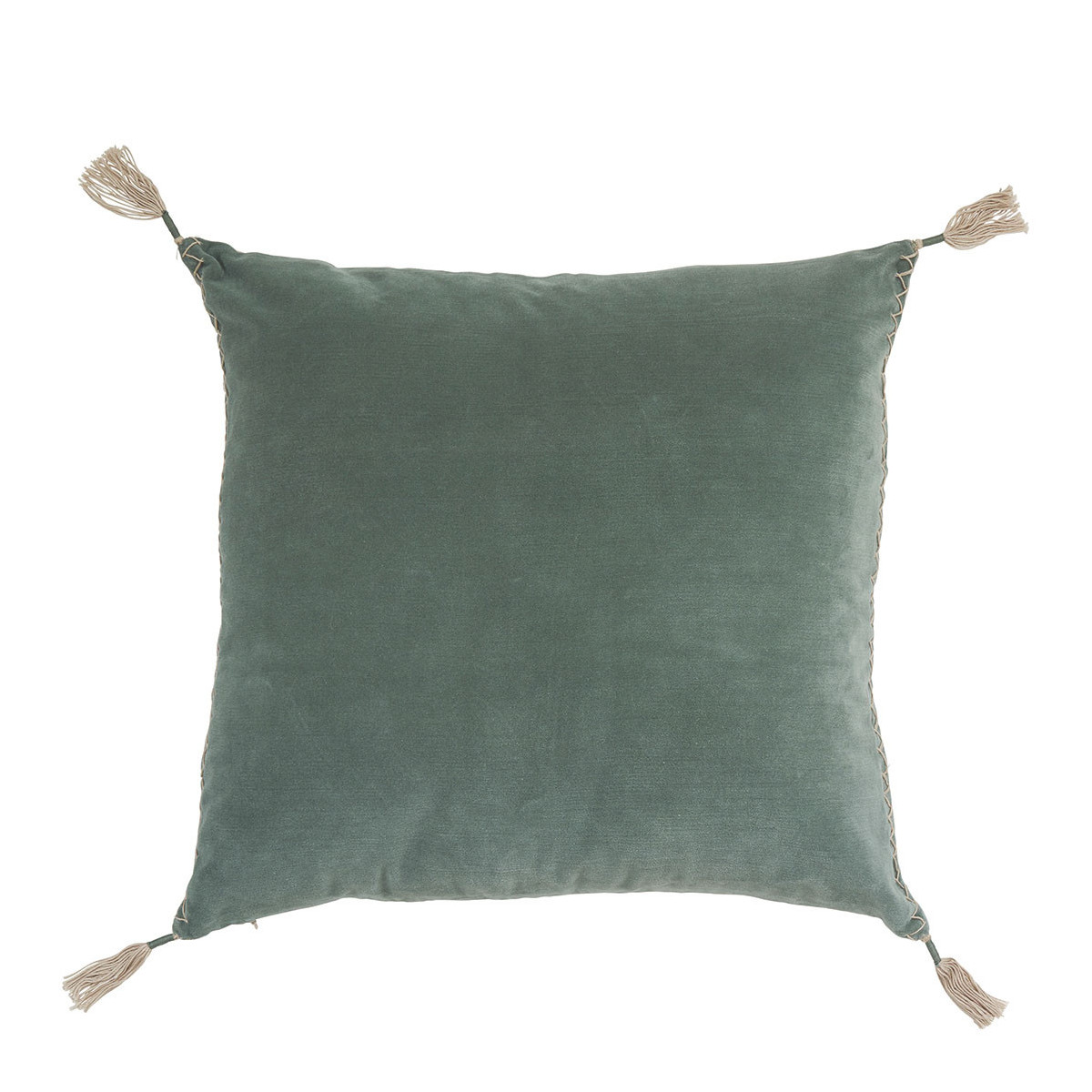 Housse de coussin en velours de coton, BLANC D’IVOIRE