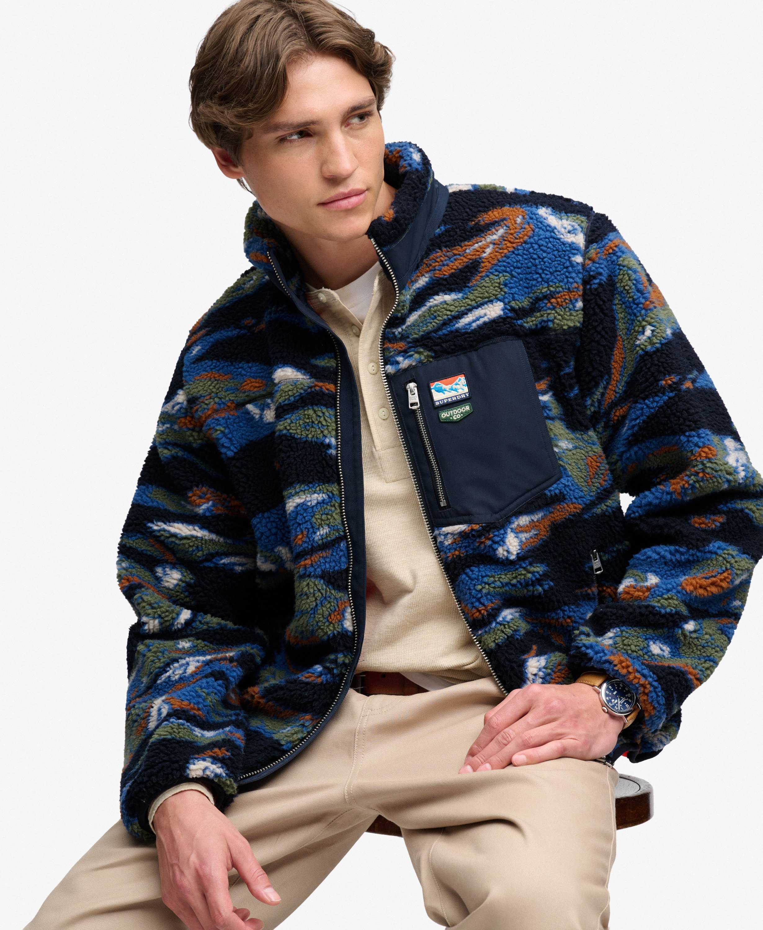 Terrain Fleece Zip Through coupe décontractée, SUPERDRY