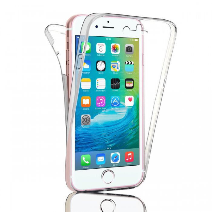 Coque Silicone 360° Protection Intégrale Pour IPhone 7 Et 7 Plus - Transparente - Neuve