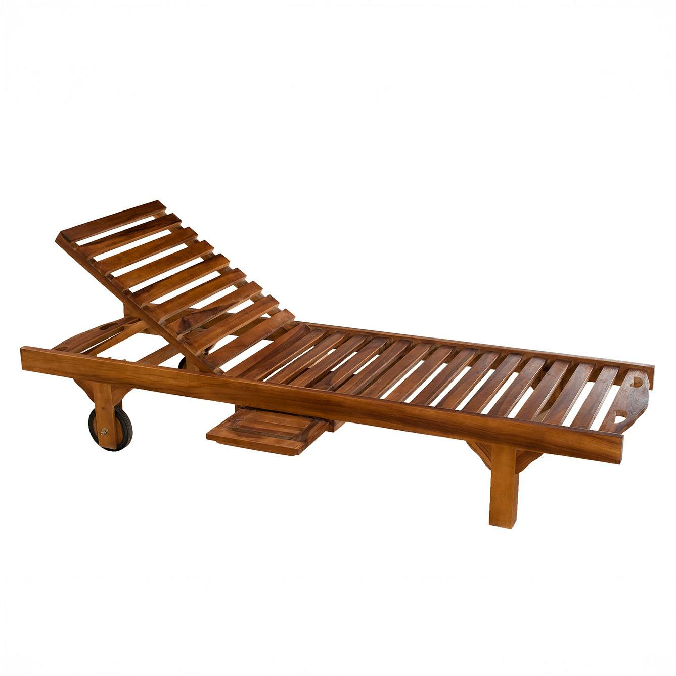 Bain de soleil transat jardin en teck huilé 205cm MACAO, PIER IMPORT