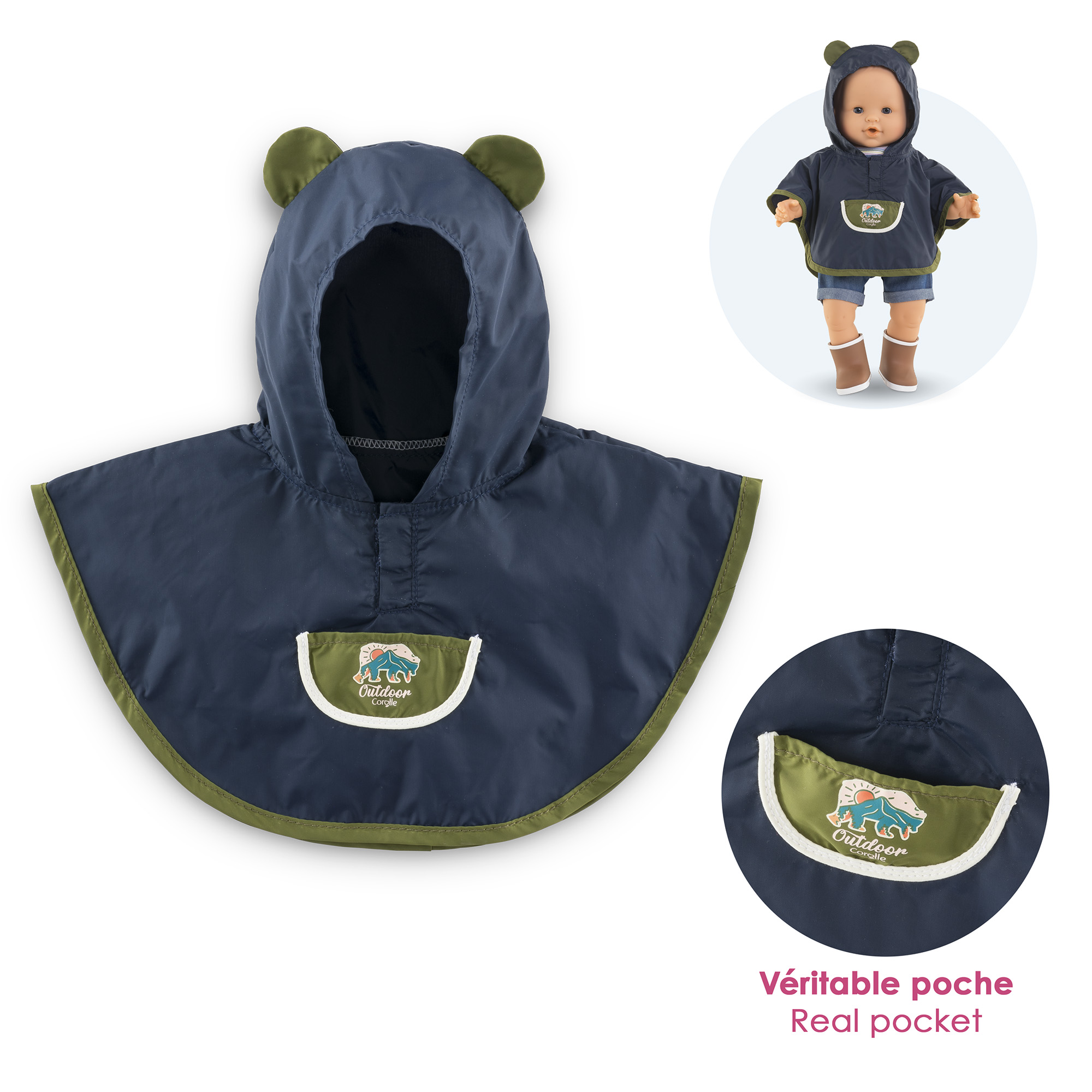 Poncho de Pluie Petit Explorateur pour poupon 36 cm, COROLLE