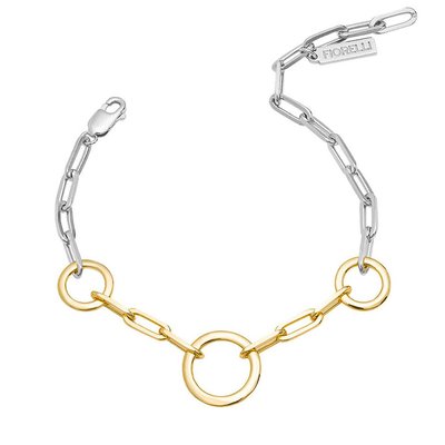 Sterling Silver Open Circle Chain Link Bracelet FIORELLI