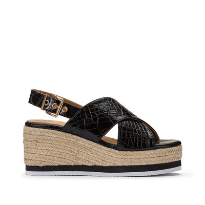 Recycled Wide Fit Sandals with Wedge Heel LA REDOUTE COLLECTIONS PLUS