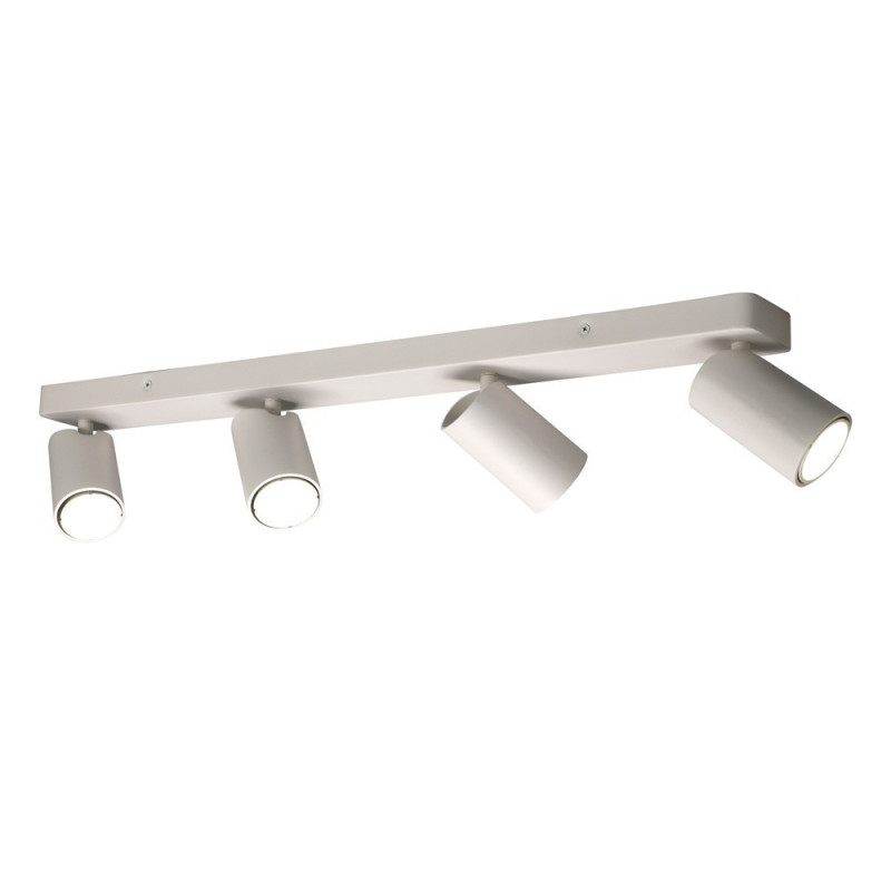 Rampe 4 Spots Métal Blanc Gu10 Orientables Sally, MILLUMINE