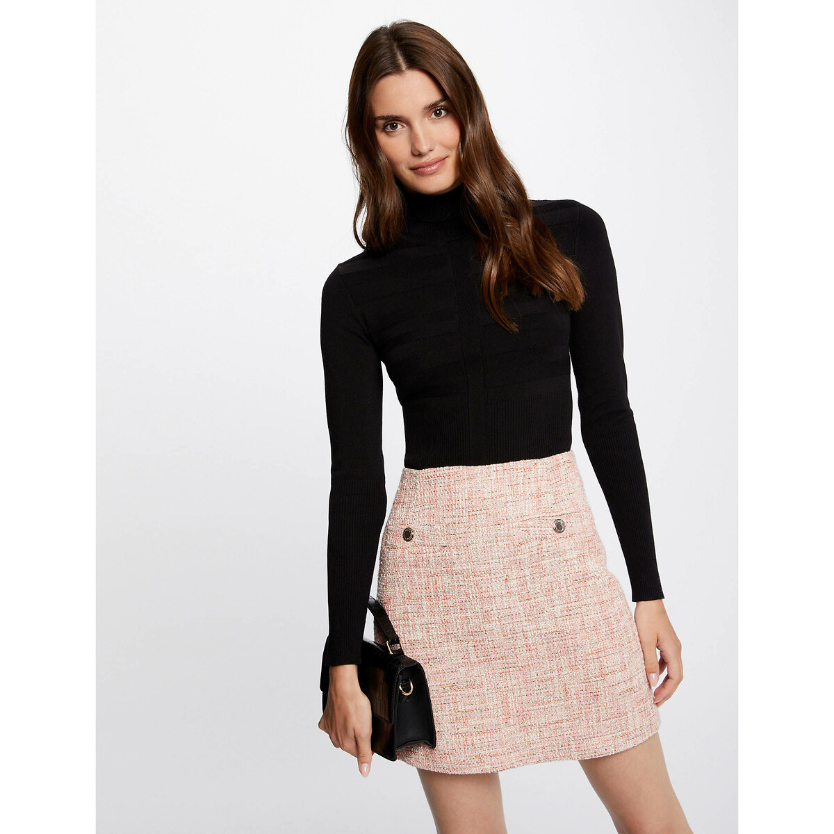 Tweed Straight Mini Skirt
