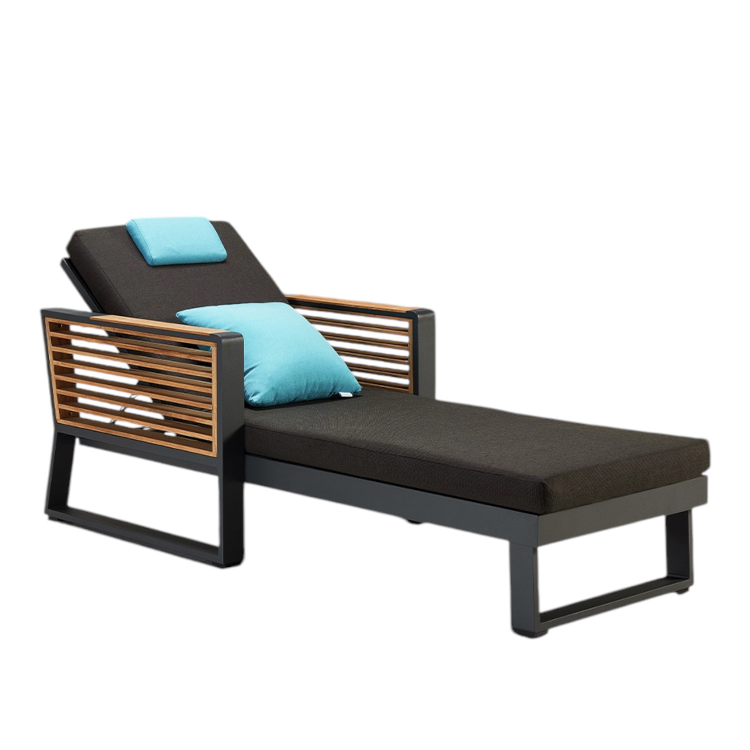 Bain de soleil en aluminium et teck, COFY, AU JARDIN DE CHLOÉ