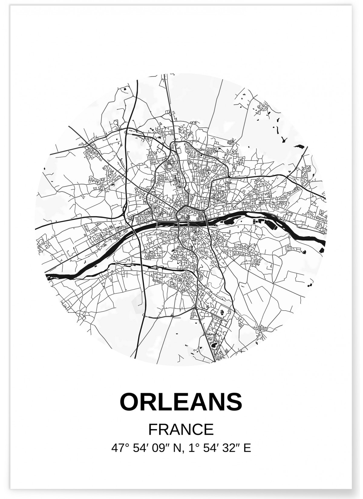 Affiche Carte Orléans, L'AFFICHERIE