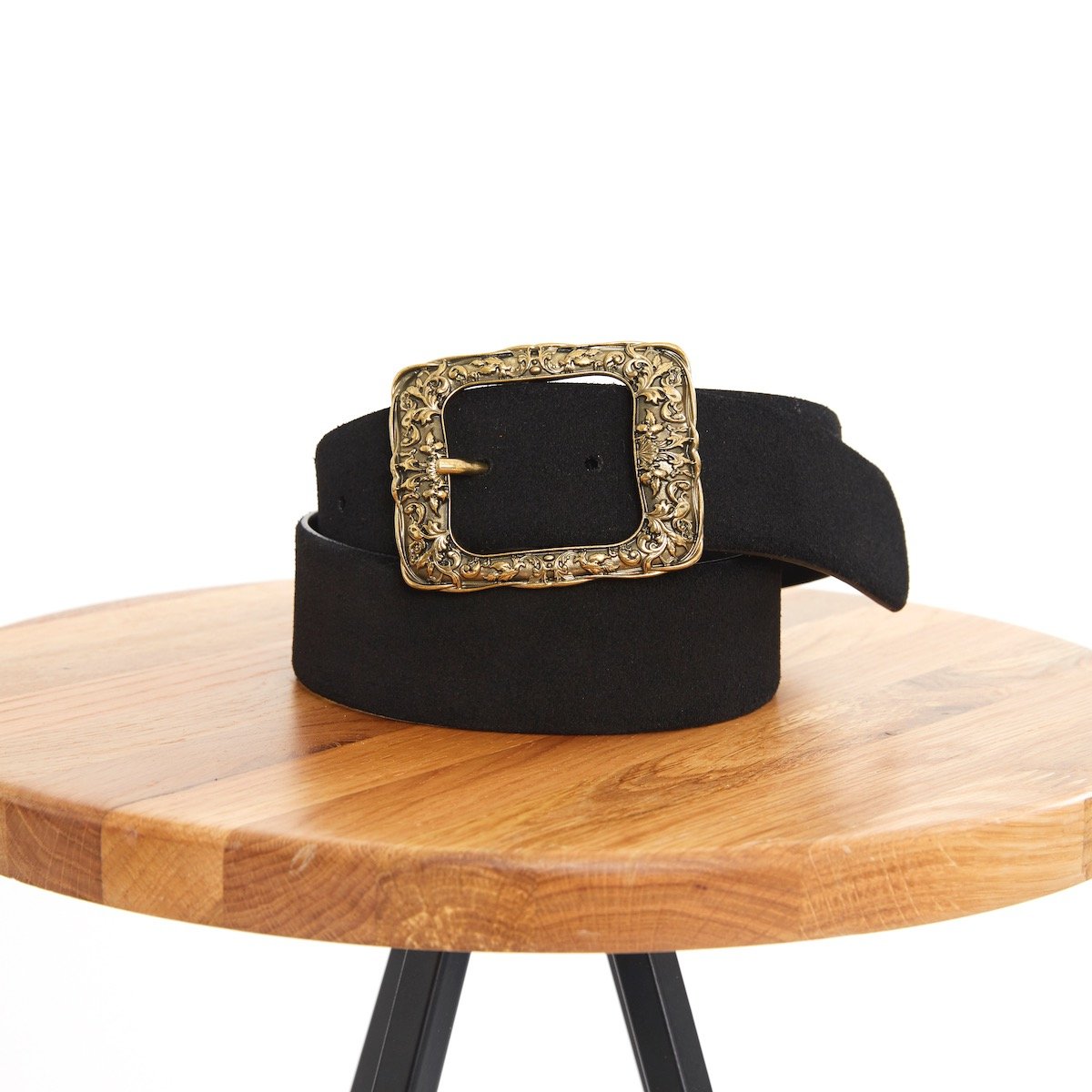 Ceinture unie à boucle en cuir, MISE AU GREEN
