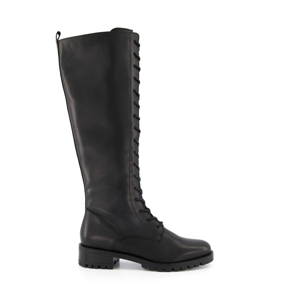 Bottes en cuir de veau lacets traile noir cuir Dune London