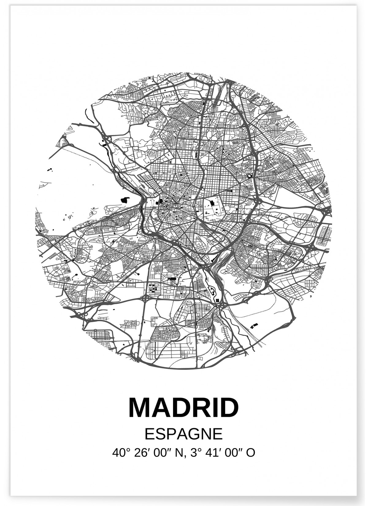 Poster Carte Madrid, L'AFFICHERIE