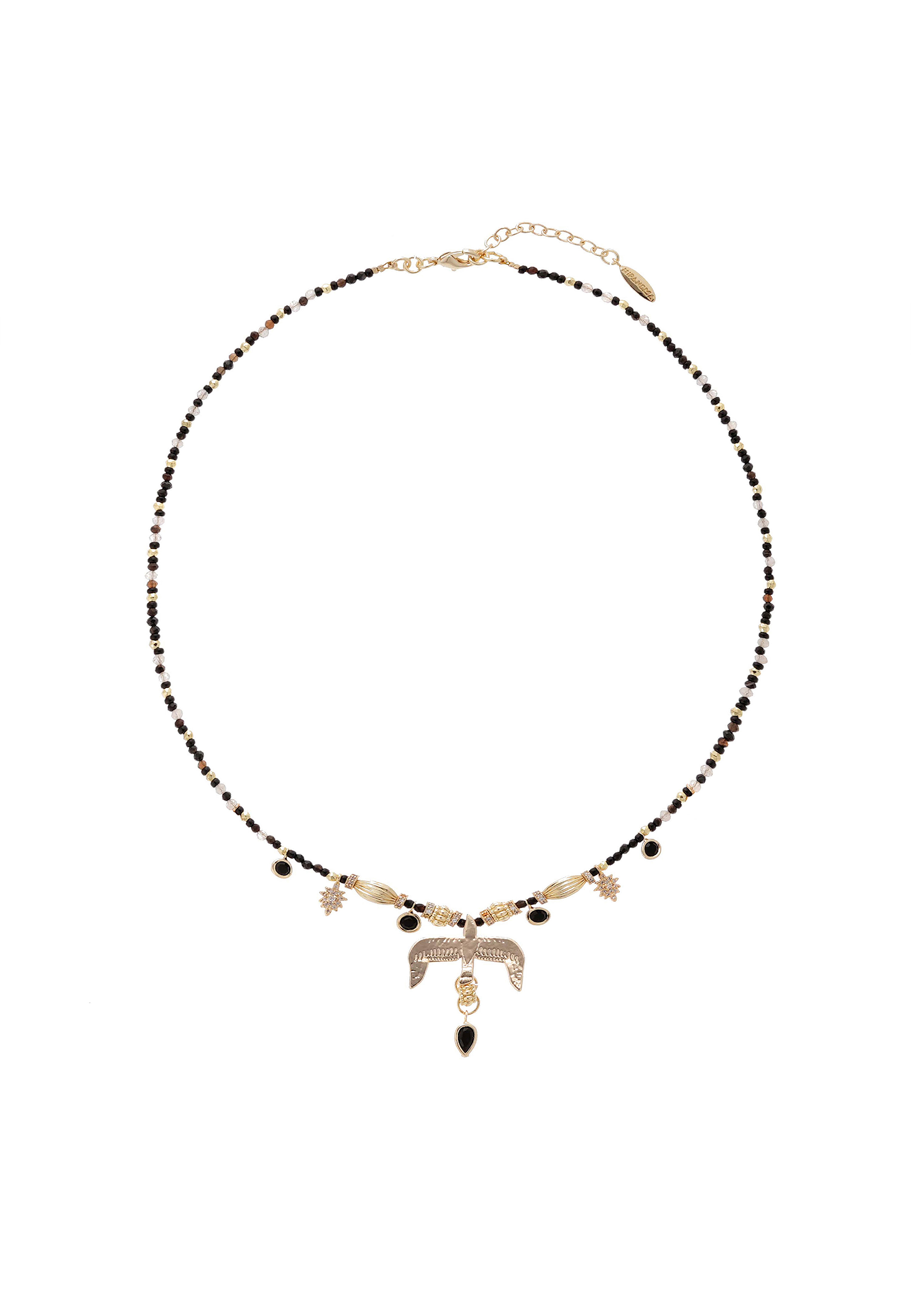 Collier Imposant IKITA Paris - Pendentif Aigle En Cristal Et Strass - Chaîne 40+8 Cm